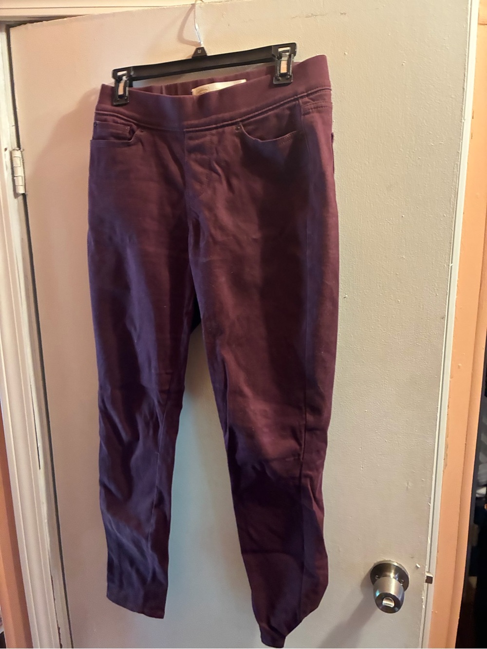 Signature by Levi Strauss Plum Skinny Pull-On Pants